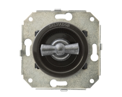 Одноклавишный выключатель для внутреннего монтажа "состаренное серебро" САЛ-CL11BL.SL