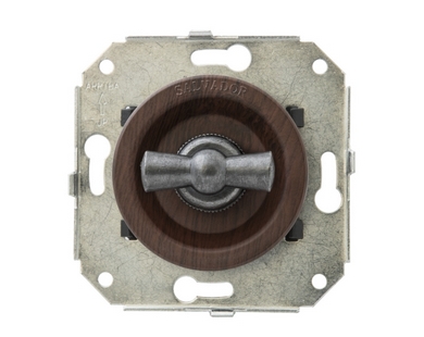 Одноклавишный выключатель для внутреннего монтажа "состаренное серебро" САЛ-CL11CH.SL