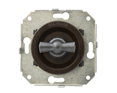 Одноклавишный выключатель для внутреннего монтажа "состаренное серебро" САЛ-CL11WG.SL