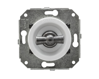 Одноклавишный выключатель для внутреннего монтажа "состаренное серебро" САЛ-CL11WT.SL